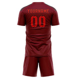 Custom Crimson Red Orange Red Soccer Jersey