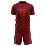 Custom Crimson Red Orange Red Soccer Jersey