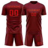 Custom Crimson Red Orange Red Soccer Jersey