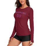Custom Crimson Red Pink Women's Long-Sleeve Shirt