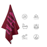 Custom Crimson Red Pink Beach Towel