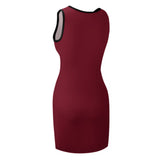 Custom Crimson Red Pink Sleeveless Vest Dress
