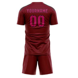 Custom Crimson Red Pink Soccer Jersey