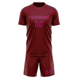 Custom Crimson Red Pink Soccer Jersey