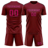 Custom Crimson Red Pink Soccer Jersey
