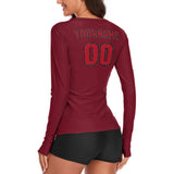 Custom Crimson Red Red Women's Long-Sleeve Shirt