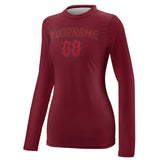 Custom Crimson Red Red Women's Long-Sleeve Shirt
