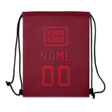 Custom Crimson Red Red Drawstring Bag