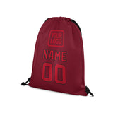 Custom Crimson Red Red Drawstring Bag