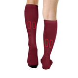 Custom Crimson Red Red Knee-High Sock