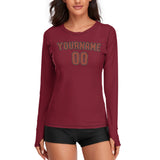 Custom Crimson Red Coral Red Women's Long-Sleeve Shirt