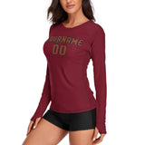 Custom Crimson Red Coral Red Women's Long-Sleeve Shirt
