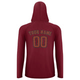Custom Crimson Red Coral Red UV-Hoodie
