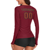 Custom Crimson Red Coral Red Women's Long-Sleeve Shirt