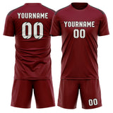 Custom Crimson Red White Soccer Jersey