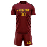 Custom Crimson Red Yellow Soccer Jersey