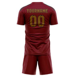 Custom Crimson Red Khaki Soccer Jersey
