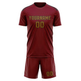 Custom Crimson Red Khaki Soccer Jersey