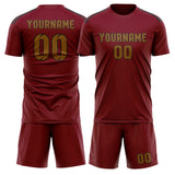 Custom Crimson Red Khaki Soccer Jersey
