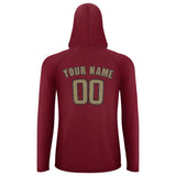 Custom Crimson Red Light Khaki UV-Hoodie