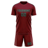 Custom Crimson Red Blue Green Soccer Jersey