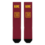 Custom Crimson Red Gold Knee-High Sock