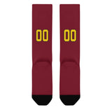 Custom Crimson Red Gold Knee-High Sock