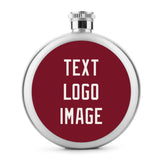 Custom Crimson Red White Hip Flask