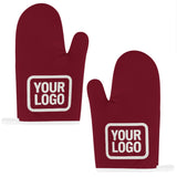 Custom Crimson Red  White Oven Mitt Set