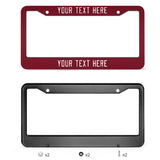 Custom Crimson Red White License Plate Frame