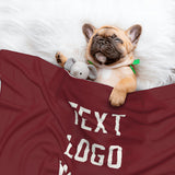 Custom Crimson Red White Pet Blanket