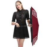 Custom Crimson Red White Automatic Umbrella