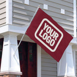 Custom Crimson Red White Flag