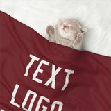 Custom Crimson Red White Pet Blanket