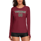 Custom Crimson Red Olive Women's Long-Sleeve Shirt