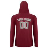 Custom Crimson Red Gray UV-Hoodie
