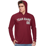 Custom Crimson Red Gray UV-Hoodie