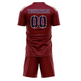 Custom Crimson Red Purple Soccer Jersey