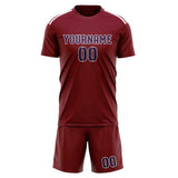 Custom Crimson Red Purple Soccer Jersey