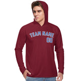 Custom Crimson Red Sky Blue UV-Hoodie