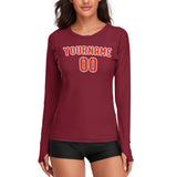Custom Crimson Red Orange Red Women's Long-Sleeve Shirt