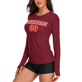 Custom Crimson Red Orange Red Women's Long-Sleeve Shirt