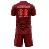 Custom Crimson Red Orange Red Soccer Jersey