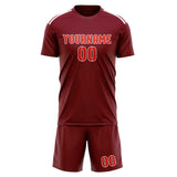 Custom Crimson Red Orange Red Soccer Jersey