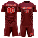 Custom Crimson Red Orange Red Soccer Jersey