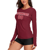 Custom Crimson Red Red Women's Long-Sleeve Shirt