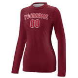 Custom Crimson Red Red Women's Long-Sleeve Shirt