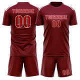 Custom Crimson Red Red Soccer Jersey