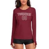 Custom Crimson Red Crimson Red Women's Long-Sleeve Shirt
