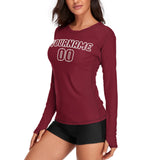 Custom Crimson Red Crimson Red Women's Long-Sleeve Shirt